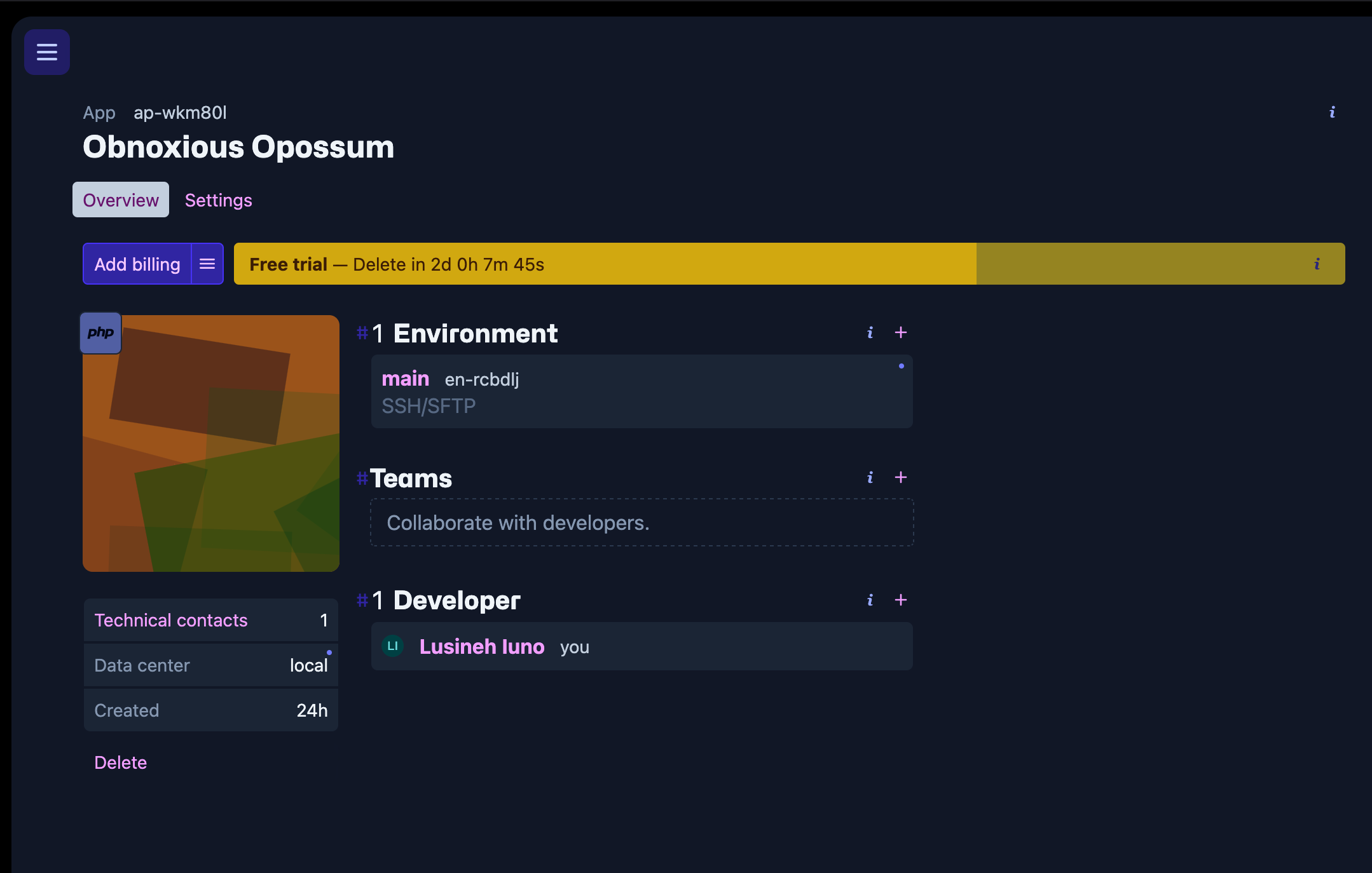 fortrabbit screenshot 2