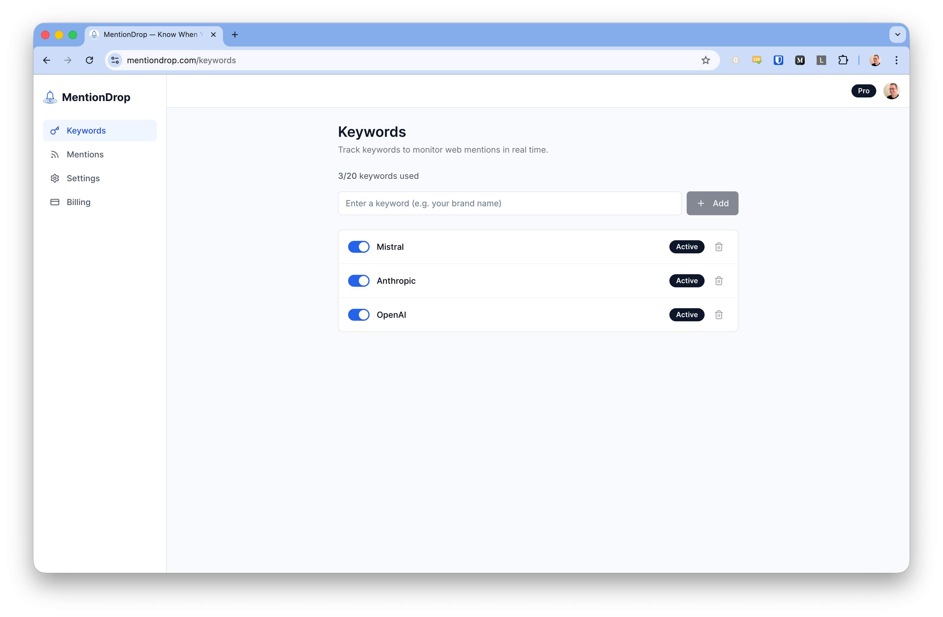 MentionDrop screenshot 1